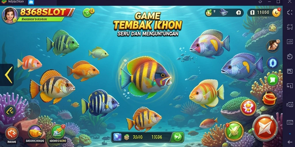 Screenshot gameplay 8368SLOT menunjukkan aksi Tembak Ikan yang seru.