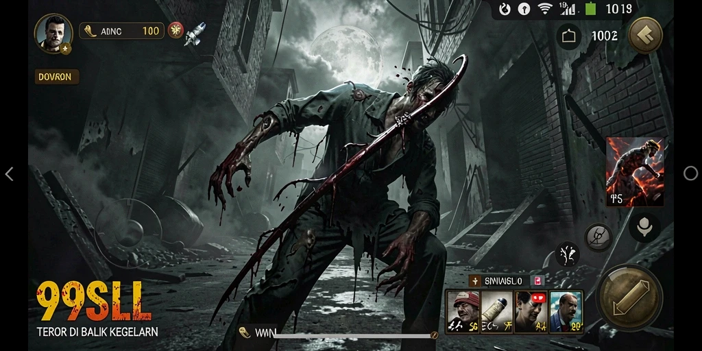 Tampilan gameplay 99SLL yang penuh ketegangan dan atmosfer menyeramkan.