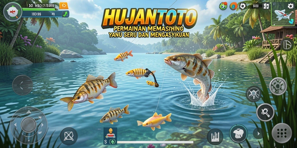 Gambaran menarik gameplay memancing di HUJANTOTO.