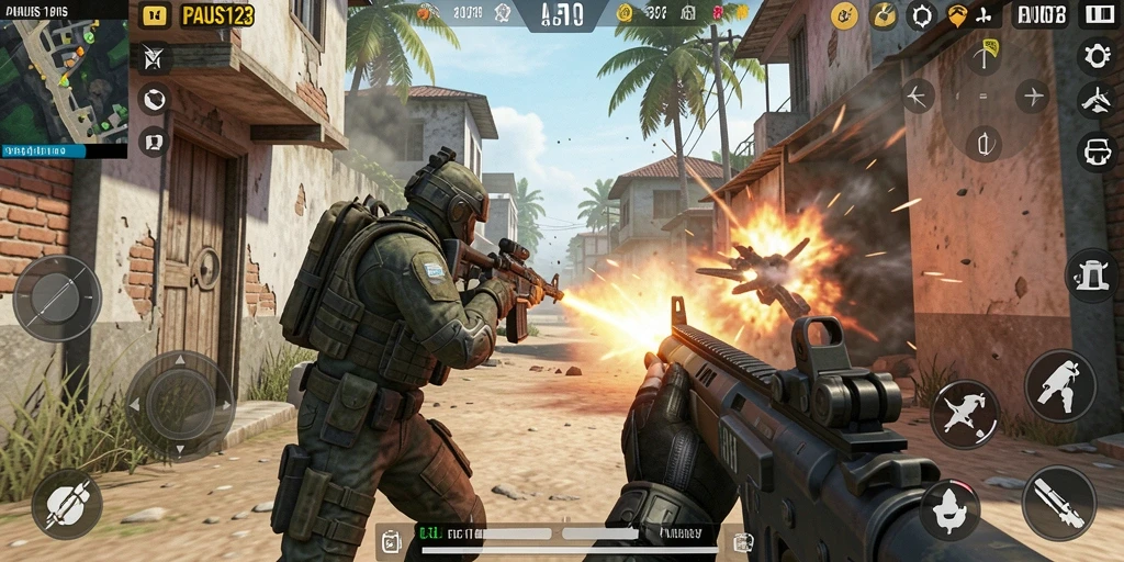 Tangkapan layar menunjukkan aksi seru di gameplay PAUS123.