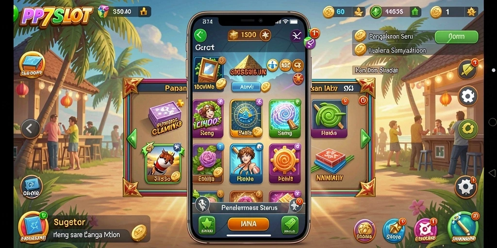 Tampilan gameplay menarik dari PP7SLOT dengan berbagai karakter dan skenario.