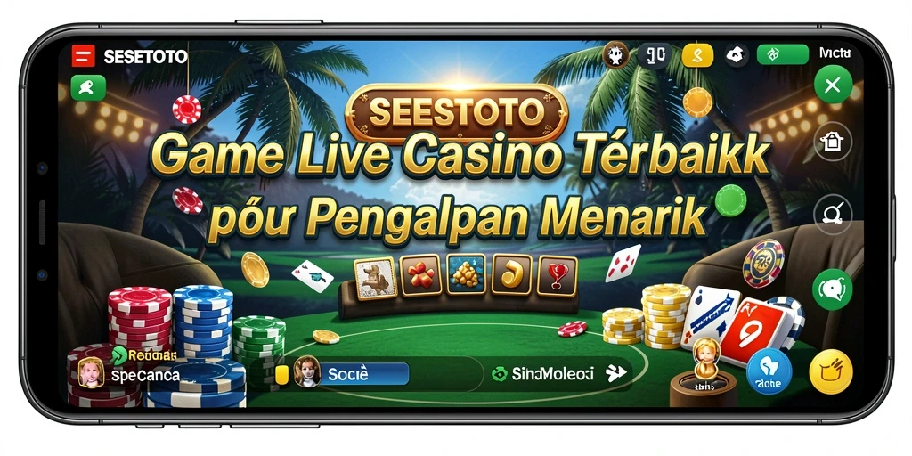 Tampilan permainan Live Casino SESETOTO dengan dealer dan pemain aktif.
